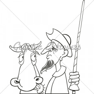 Free Stock Photography Man Don Quixote Horse Character Cartoon