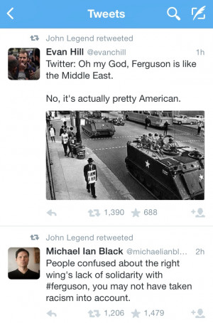 Some of the tweets pertaining to #ferguson on John Legend’s Official ...
