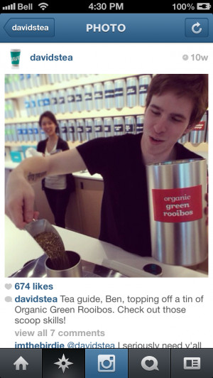 ... instagram with a cool in-store shot of employees at work. The caption