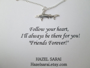 Shark, Friends Necklace- Friend Quote Card