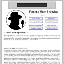 Famous Short Speeches