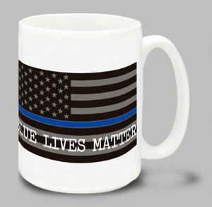 thin blue line flag coffee mug