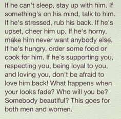 ... ever before. Men take care of your woman, Women take care of your man