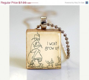 Peter+Pan+Necklace+Book+Quote+I+Won't+Grow+by+MissingPiecesStudio,+$6 ...