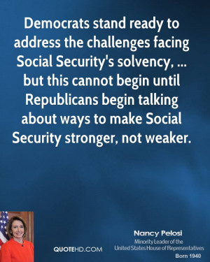 Democrats stand ready to address the challenges facing Social Security ...