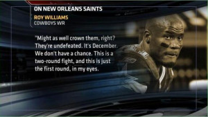 Cowboys WR Roy Williams isn't scared of the 13-0 New Orleans Saints ...