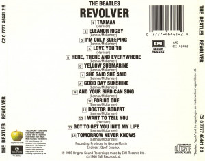 Copertina cd The Beatles - Revolver - back