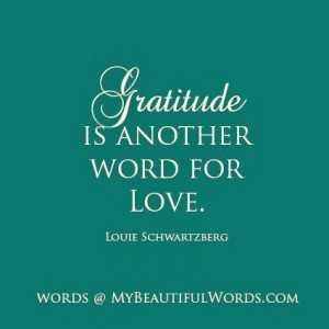 Gratitude is Another Word for...