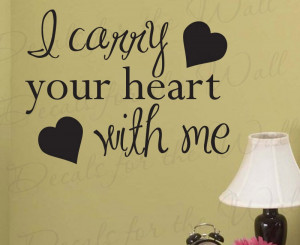 Carry Your Heart Love Baby Nursery Wall Decal Quote
