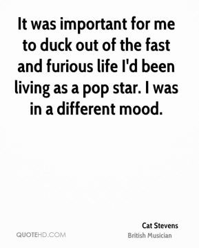 Cat Stevens - It was important for me to duck out of the fast and ...
