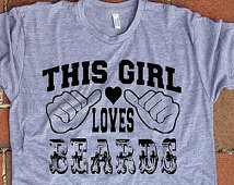 Girl Loves BEARDS Tri Blend track Shirts Unisex fit. Hipster Beard ...