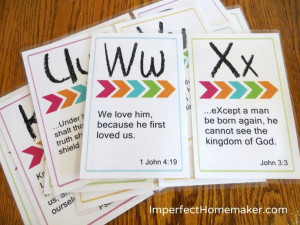 Printable ABC Bible Memory Verses for Preschoolers