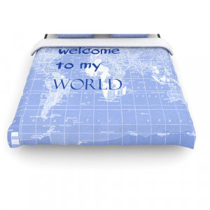 KESS InHouse ''Welcome to my World Quote'' Woven Comforter Duvet Cover