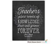 ... Seeds of Knowledge Quote - Personalized Class Gift - Teacher Name