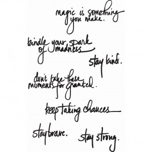 Ranger Media Cling Stamps, Handwritten Quotes by Dina Wakley