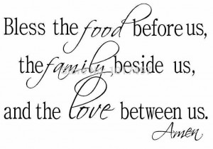 the Food Family Love Religious Dining Room Vinyl Wall Decal quote ...