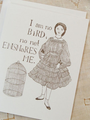 quote from Jane Eyre accompanied by an original drawing