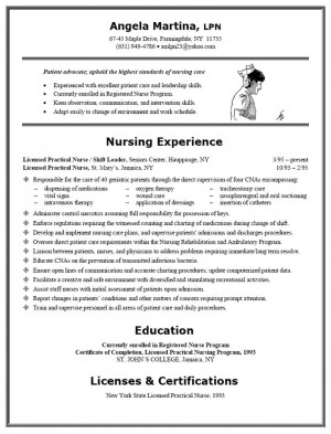 resume example | LPN Nurse Resume ExampleNursing Lpn, Lpn Nursing ...