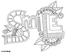 Inspiration Word Coloring Pages...smile More