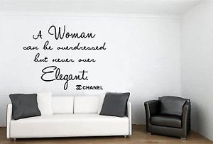 Woman Elegant Coco Chanel Saying Decal Wall Sticker Art Vinyl Decor ...