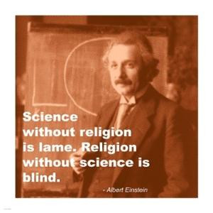 Einstein Science Religion Quote Poster Print (14 x 14)