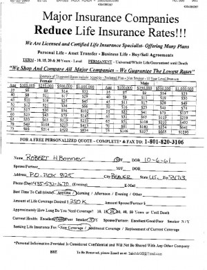 life insurance rates quotes Checks