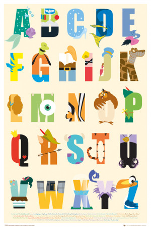disney character alphabet letters