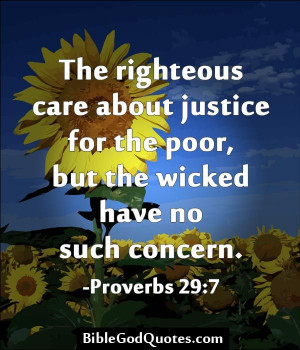 The righteous care about justice for the poor, but the wicked have no ...