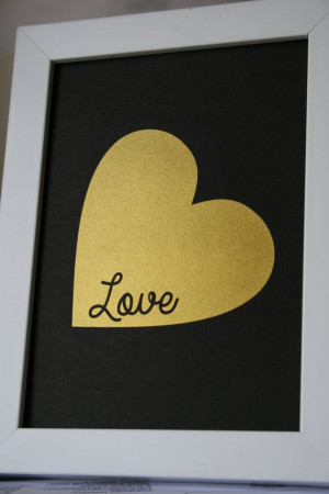 Gold Nursery quote print Love Heart 5x7