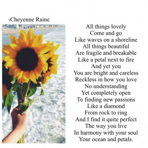 Sunflower poem poetry love lovely things beautiful ocean waves tide ...