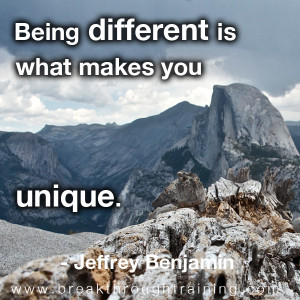 being different is what makes you unique jeffrey benjamin