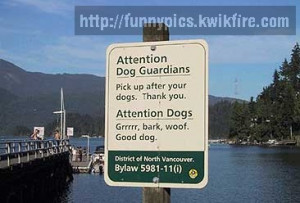funny no dog poop signs