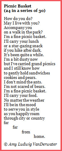 Picnic Basket - Poem #24 for April 2014 Poetry Project