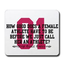 Female Athlete Quote Mousepad for