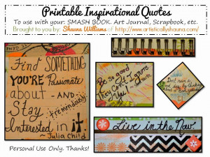 My First Smash Book Inspirational Quotes Page with Printable Quotes