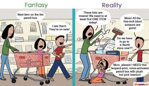 Funny Back to School Quotes | Back To School Shopping: Fantasy Vs ...