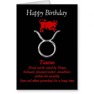 Taurus Zodiac Sign Birthday Greeting Cards