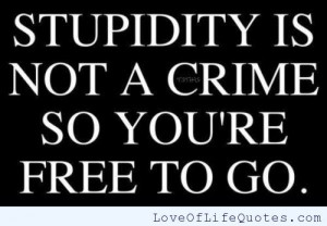 Stupidity is not a crime
