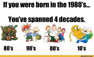 if you were born in the 1980’s... You’ve spanned 4 decades.80s 90s ...