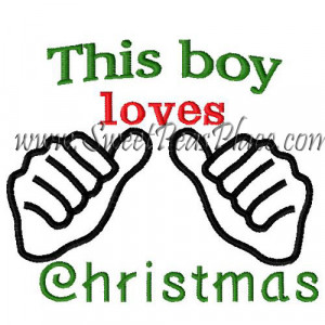 This boy loves Christmas Embroidery Design