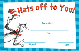 Dr. Seuss Cat in the Hat Hats off to You! Awards