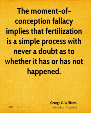 The moment-of-conception fallacy implies that fertilization is a ...