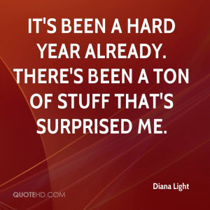 It's been a hard year already. There's been a ton of stuff that's ...