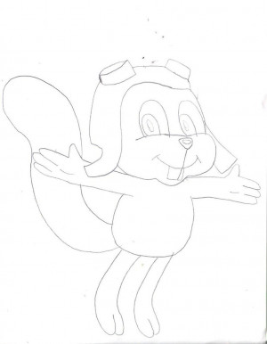 Rocky The Flying Squirrel Coloring Page Rocky flying by marcoslucky96