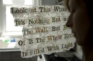 Craft Corner: Old Window + Etched Glass = New Wall Decor