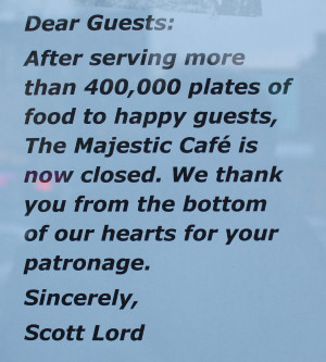 ... Downtown Everett Restaurant Closure…Majestic Cafe Shuts Its Doors
