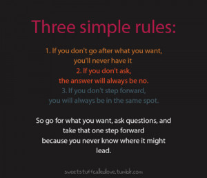 Three simple rules : Motivational Quote