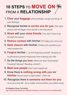 10 Steps To Move On From A Relationship...I think I'm ready. Clean ...