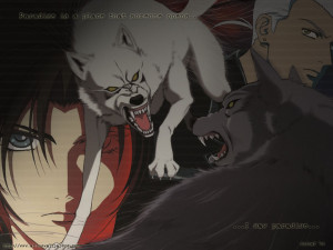 Kiba And Tsume Wolf Snarl Anime Fight Rain hd wallpaper #1052670