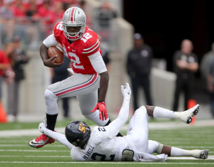 ohio state buckeyes quarterback cardale jones 12 escapes from kent ...